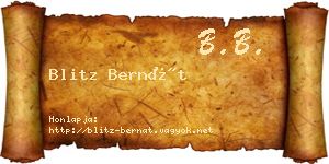 Blitz Bernát névjegykártya